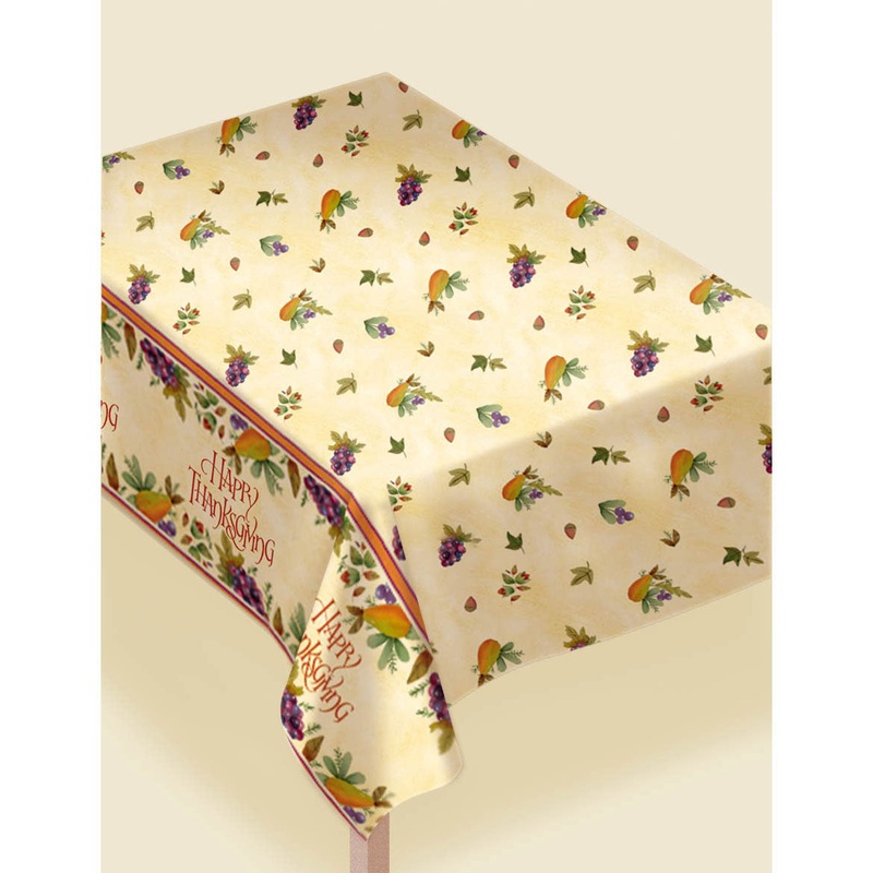 Thanksgiving Medley Vinyl Flannel-backed Tablecover
