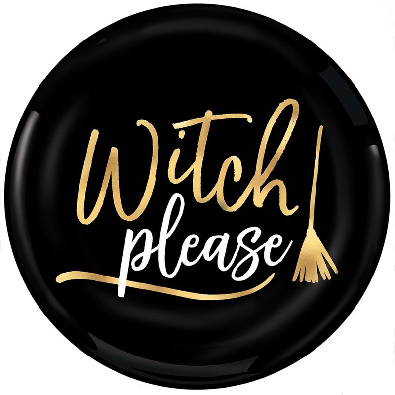 Witch Please Hot Stamped Plastic Dessert Plates (4 ct)