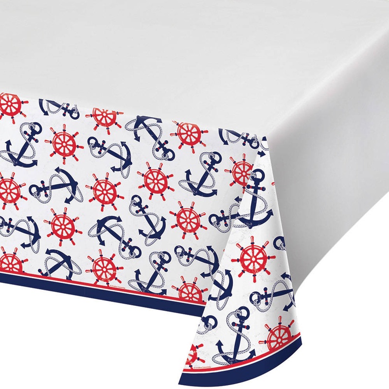 Anchors Away Plastic Rectangle Tablecover
