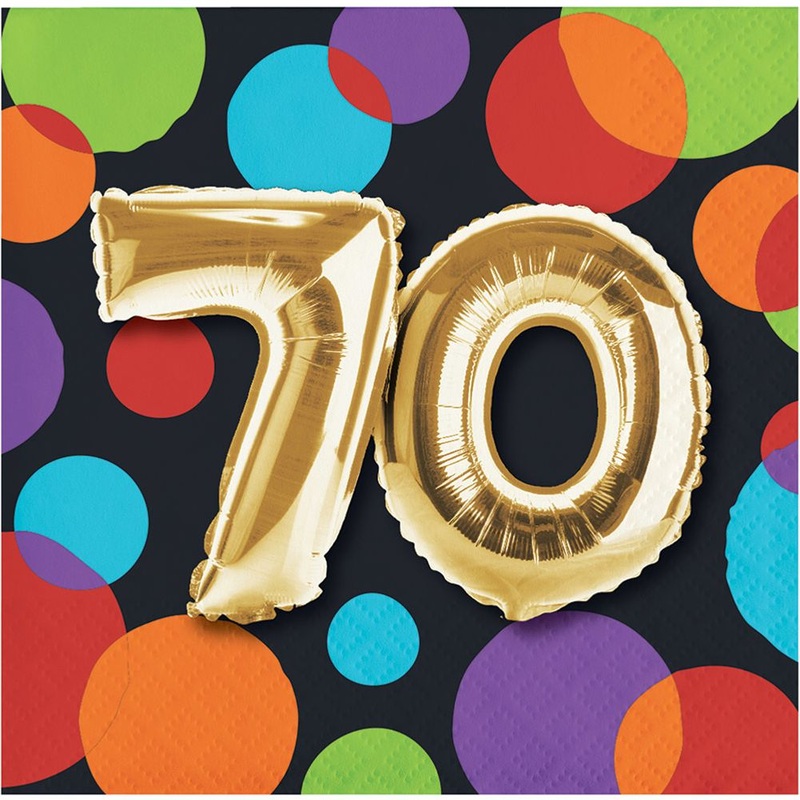 Balloon Birthday 70 Beverage Napkins (16 ct)