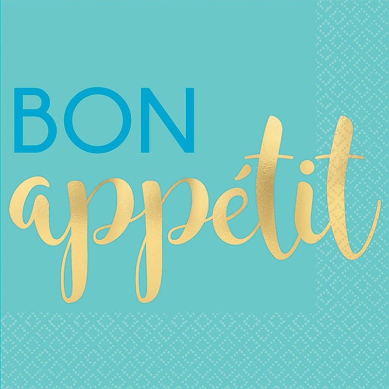 Bon Appetit Hot Stamped Beverage Napkins (16 ct)