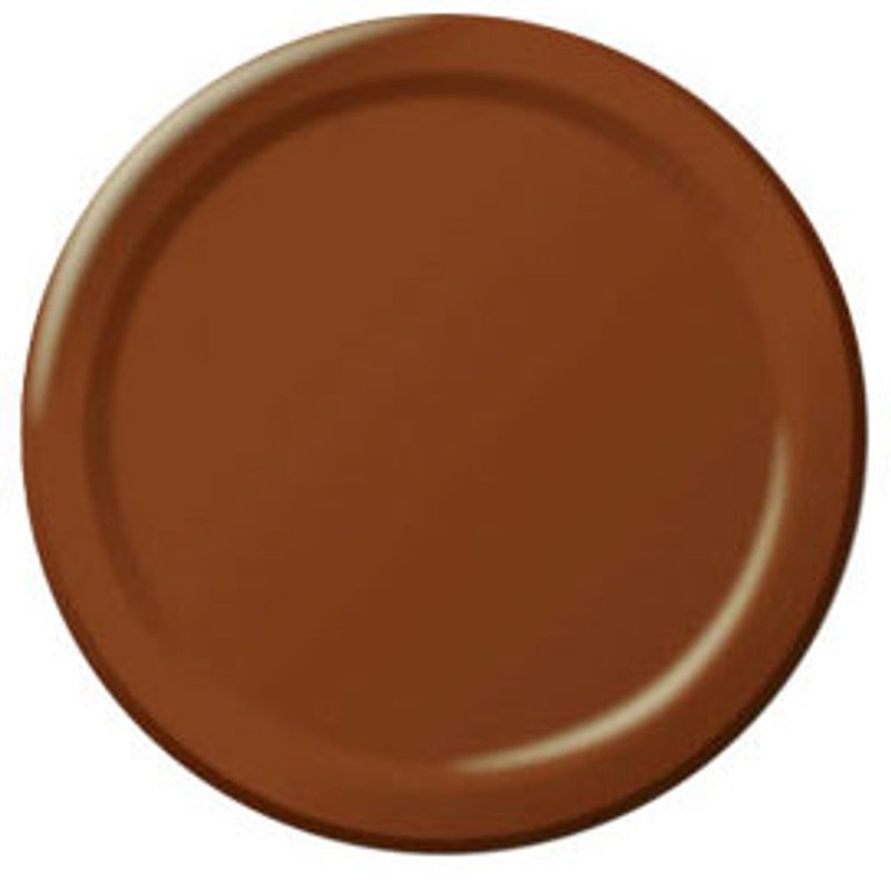 Chocolate Brown Big Party Pack Paper Plate 9"