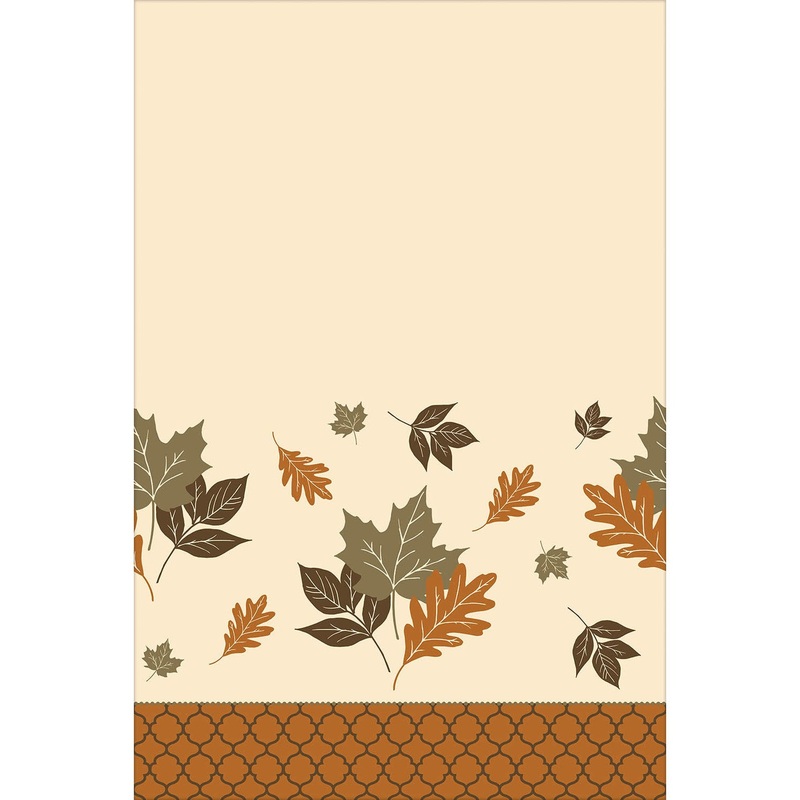 Copper Leaves Paper Tablecover