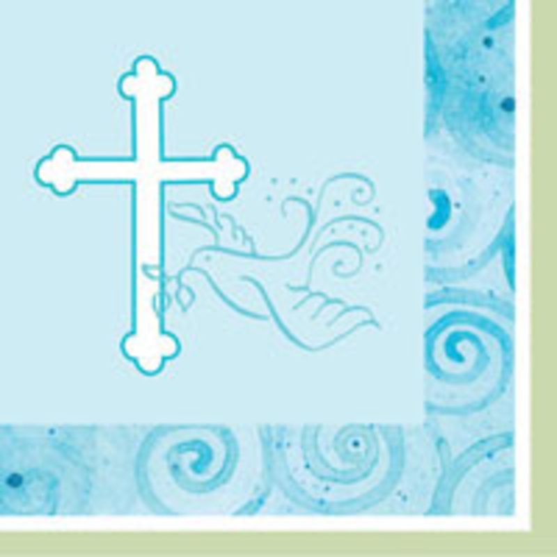Faithful Dove Blue Beverage Napkins (16ct)