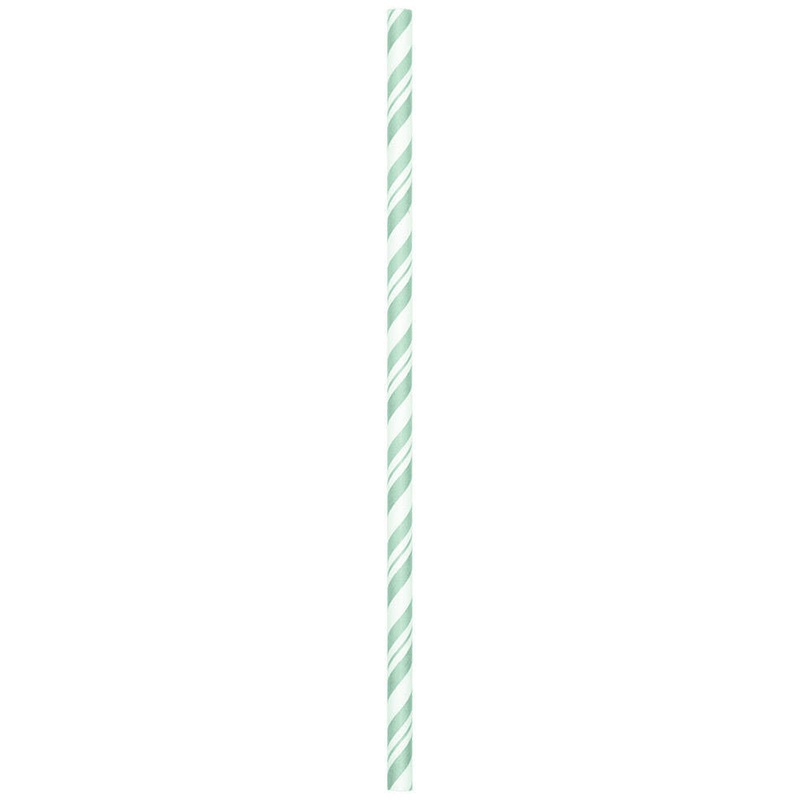 Fresh Mint Stripe Straws (24ct)