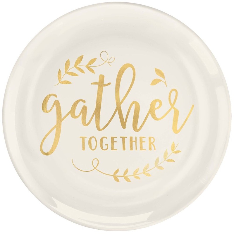 Gather Together Hot Stamped Plastic Banquet Plates (10 ct)