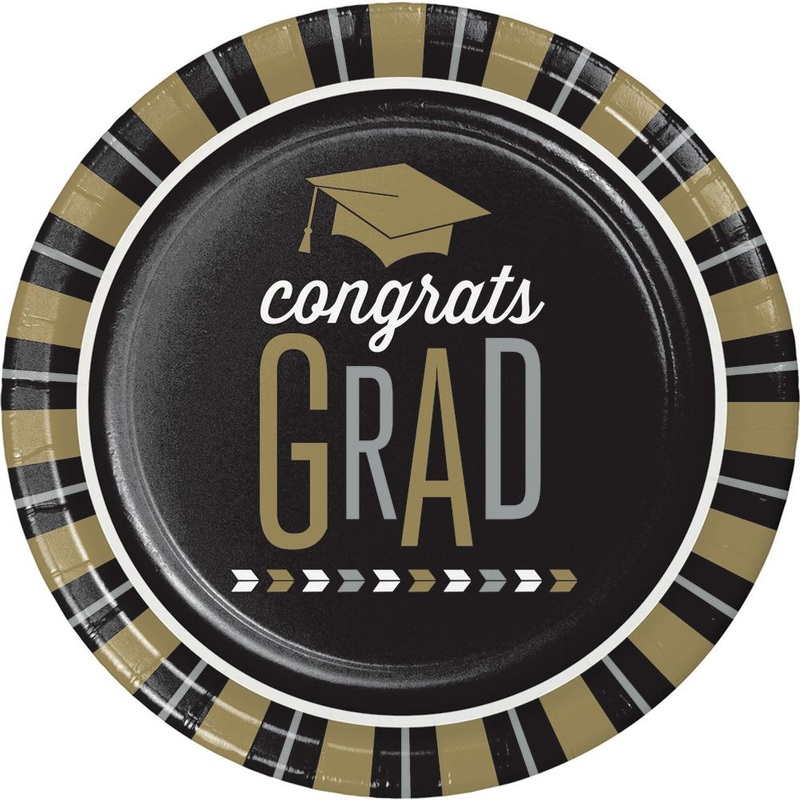 Glitzy Grad Dessert Plates (8 ct)