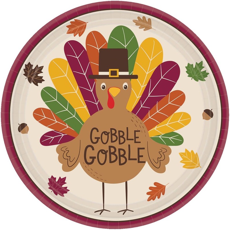 Gobble Gobble Paper Banquet Plates (18 ct)