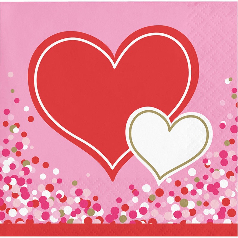 Happy Heart Beverage Napkins (16 ct)