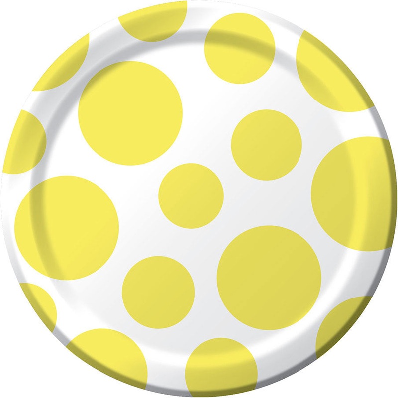 Mimosa Polka Dot Dessert Plates (8ct)