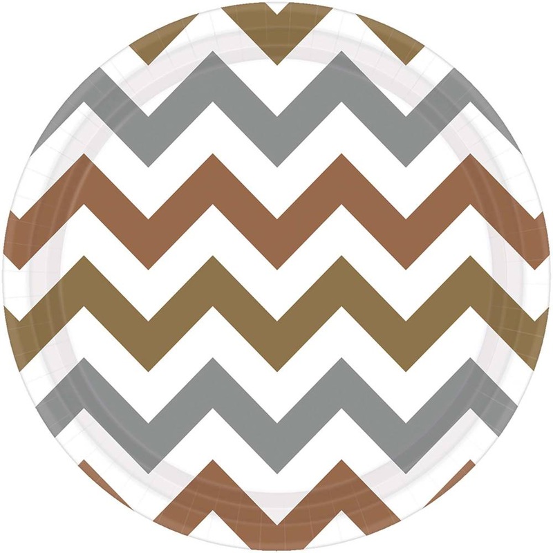 Mixed Metallic Chevron Dessert Plates (8ct)