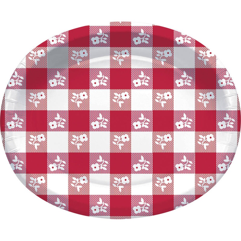 Red Gingham Banquet Plates (8 ct)