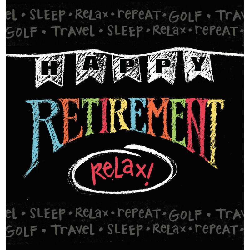 Retirement Chalk Plastic Tablecover