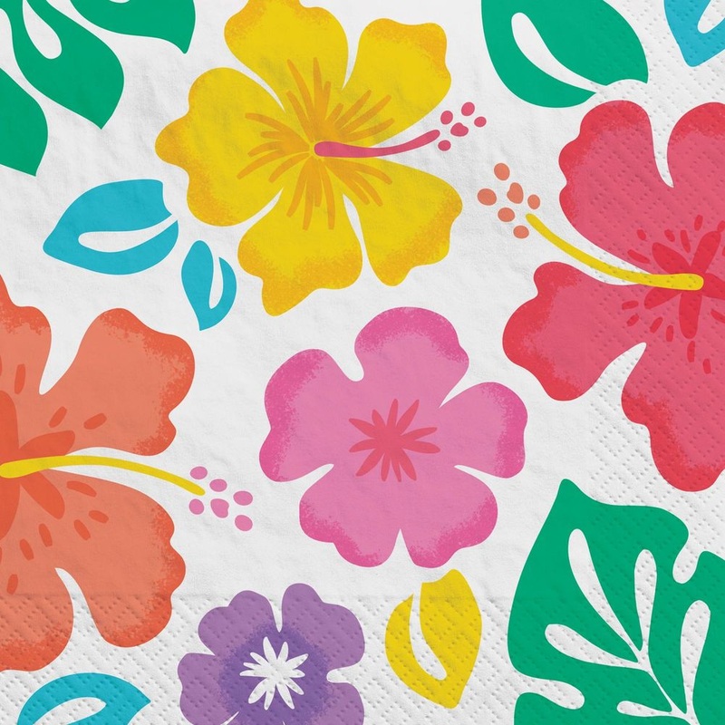 Summer Hibiscus Luncheon Napkins, 100ct