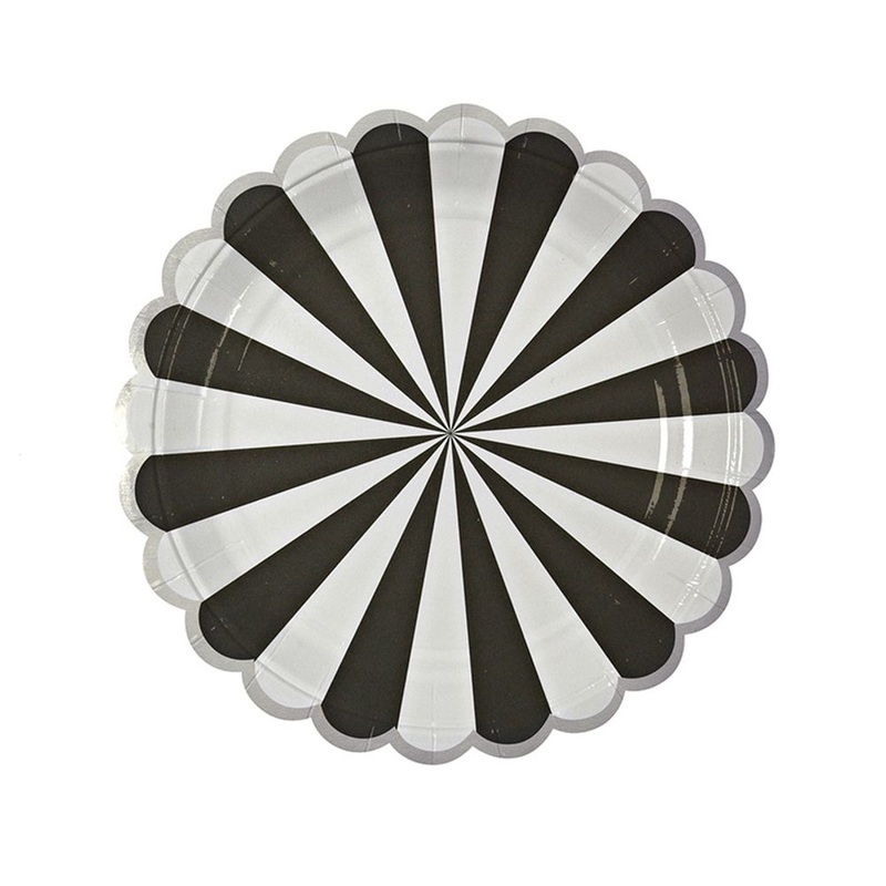 Toot Sweet Black Stripes Dessert Plates (8ct)