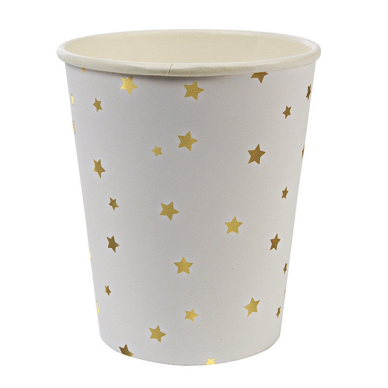 Toot Sweet Gold Stars 9oz Paper Cups (8ct)