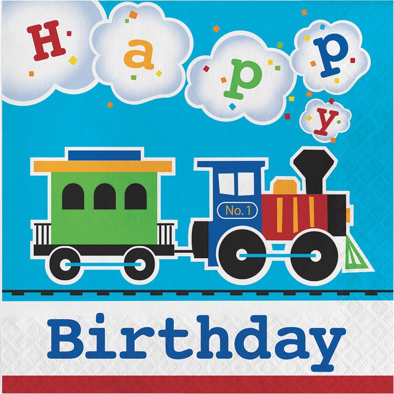 All Aboard Happy Birthday Luncheon Napkins (16ct)