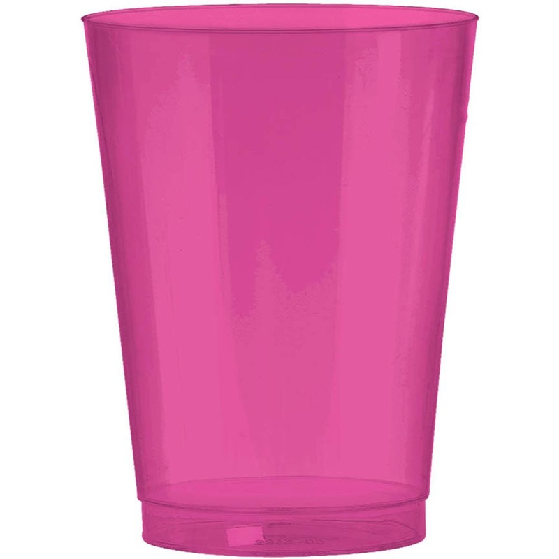 Bright Pink 10oz Plastic Cups