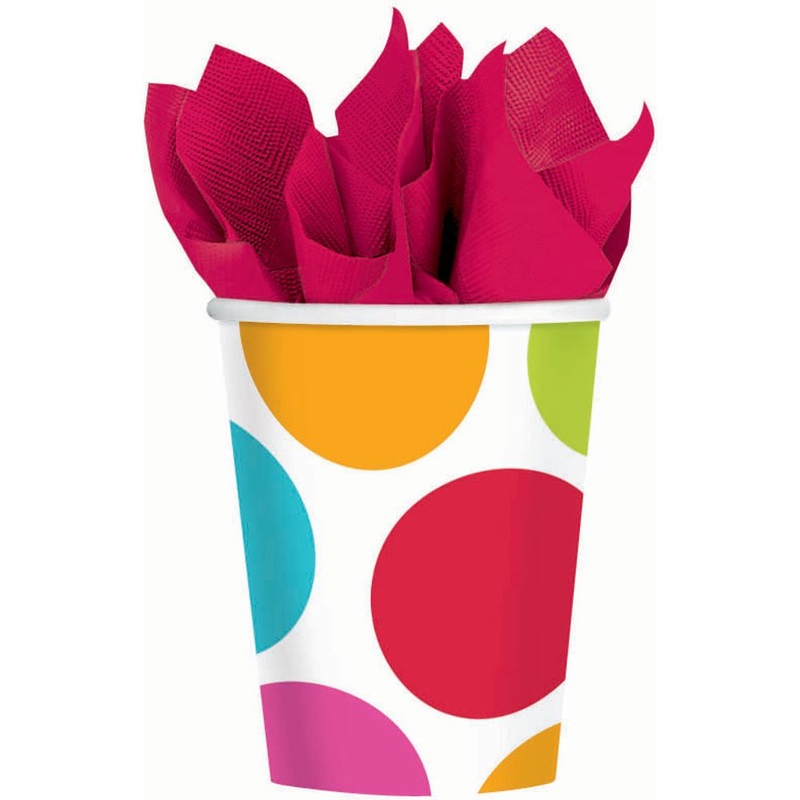 Cabana Dot 9oz Paper Cups (8ct)