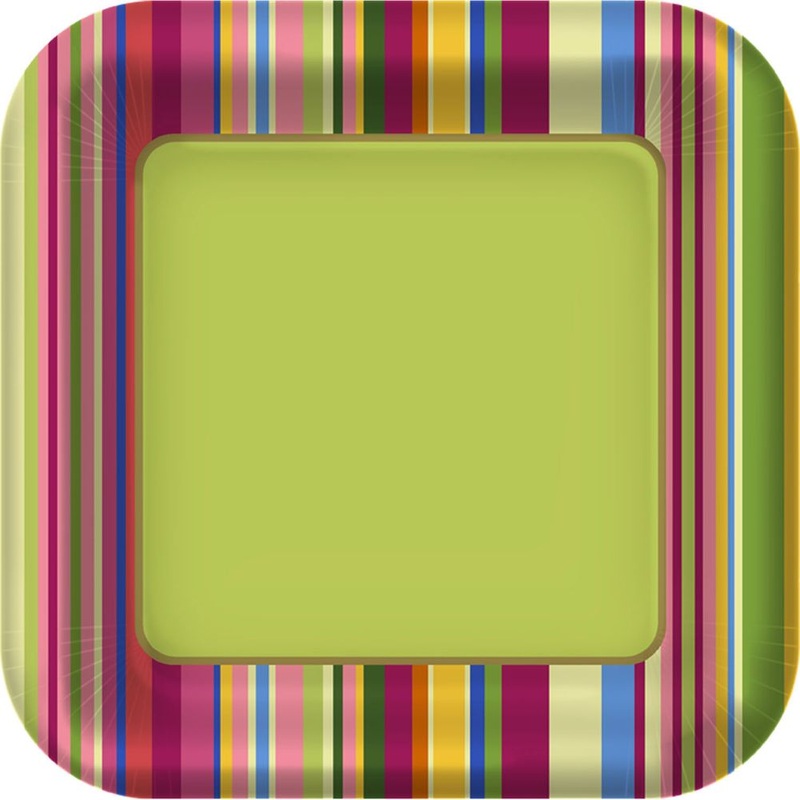 Colorful Stripes Dinner Plates