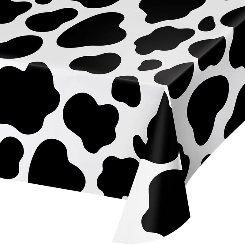 Cow Print Rectangle Plastic Tablecover