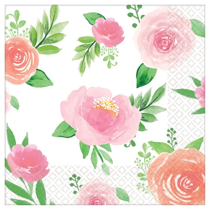 Floral Baby Beverage Napkins, 16ct