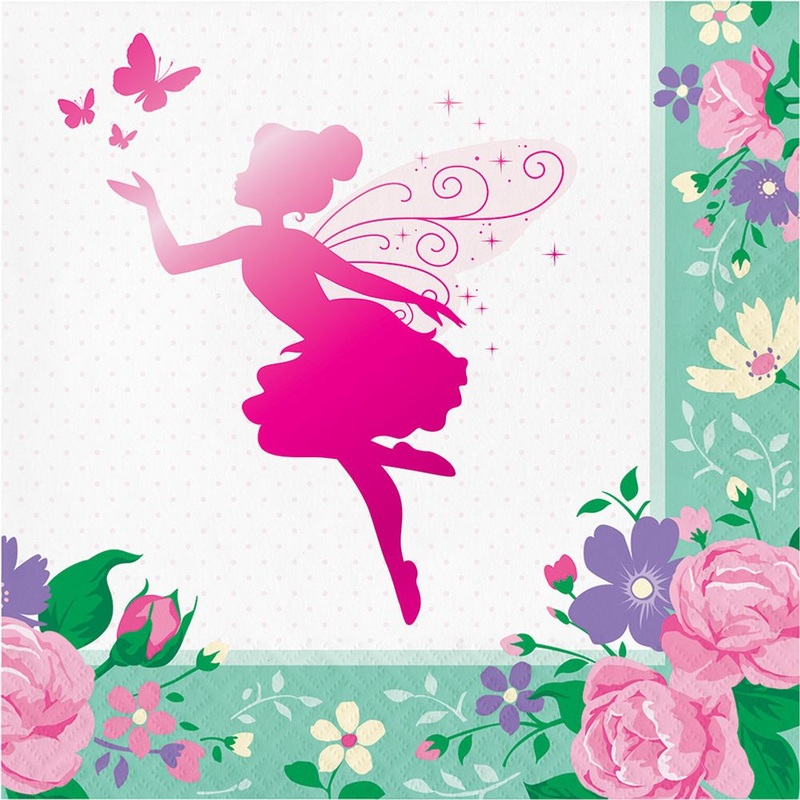 Floral Fairy Sparkle LUNCHEON NAPKIN, FOIL STAMP