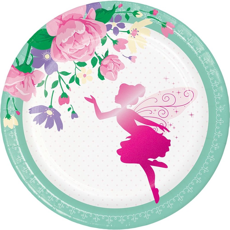 Floral Fairy Sparkle LUNCHEON PLATE, FOIL STAMP