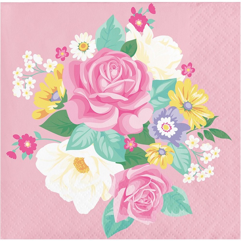 Floral Tea Party Beverage Napkins (16ct)