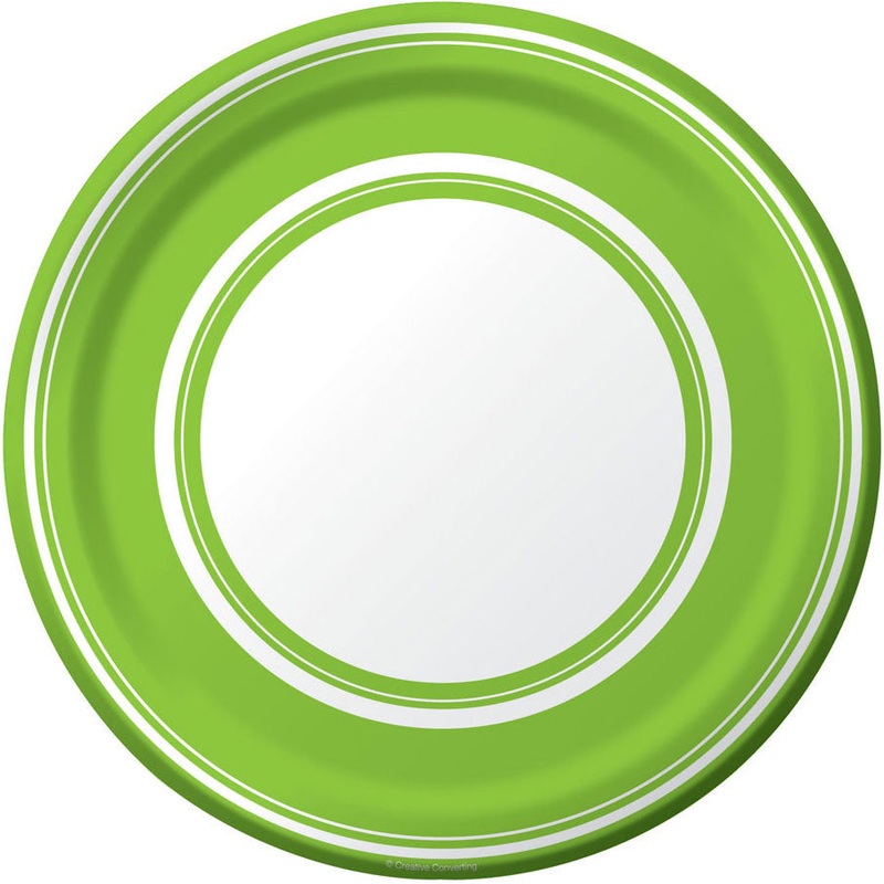 Fresh Lime Stripe Banquet Plates (8ct)