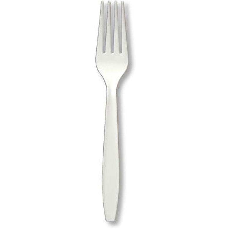 Frosty White Plastic Fork 20 ct