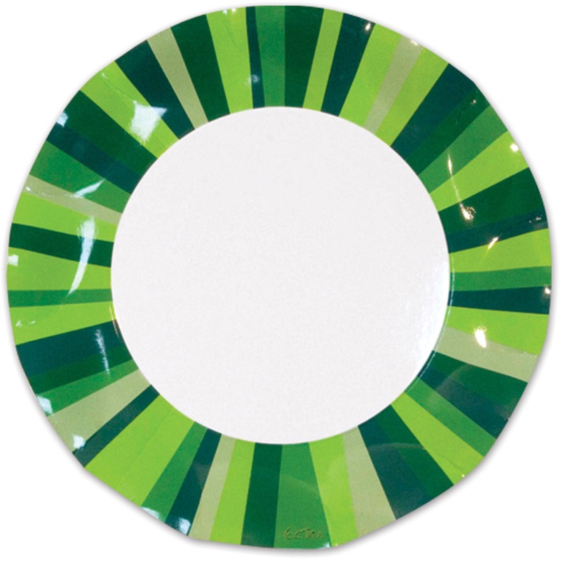 Green Stripe Plates