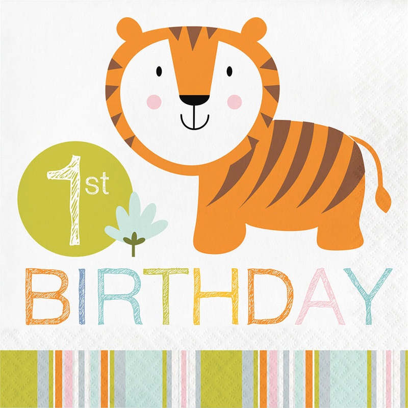 Happi Jungle 1st Birthday Luncheon Napkins (16ct)