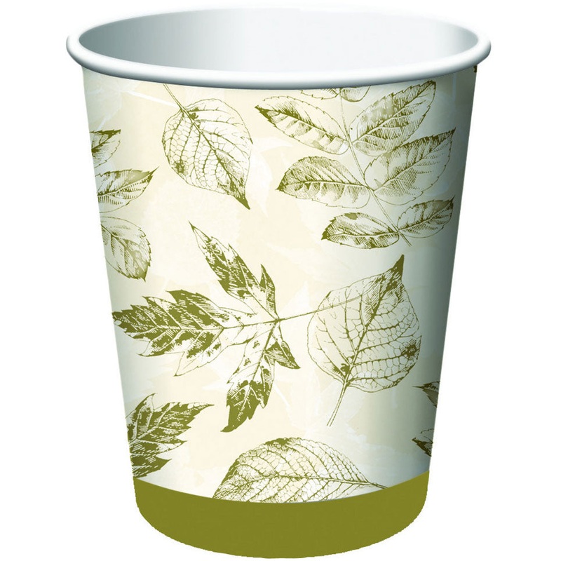 Leaf Print 9oz Cups (8ct)