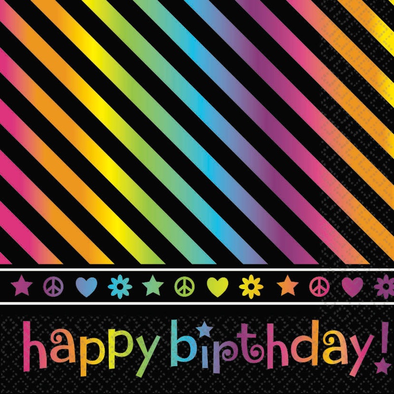 Neon Birthday Luncheon Napkins (16ct)