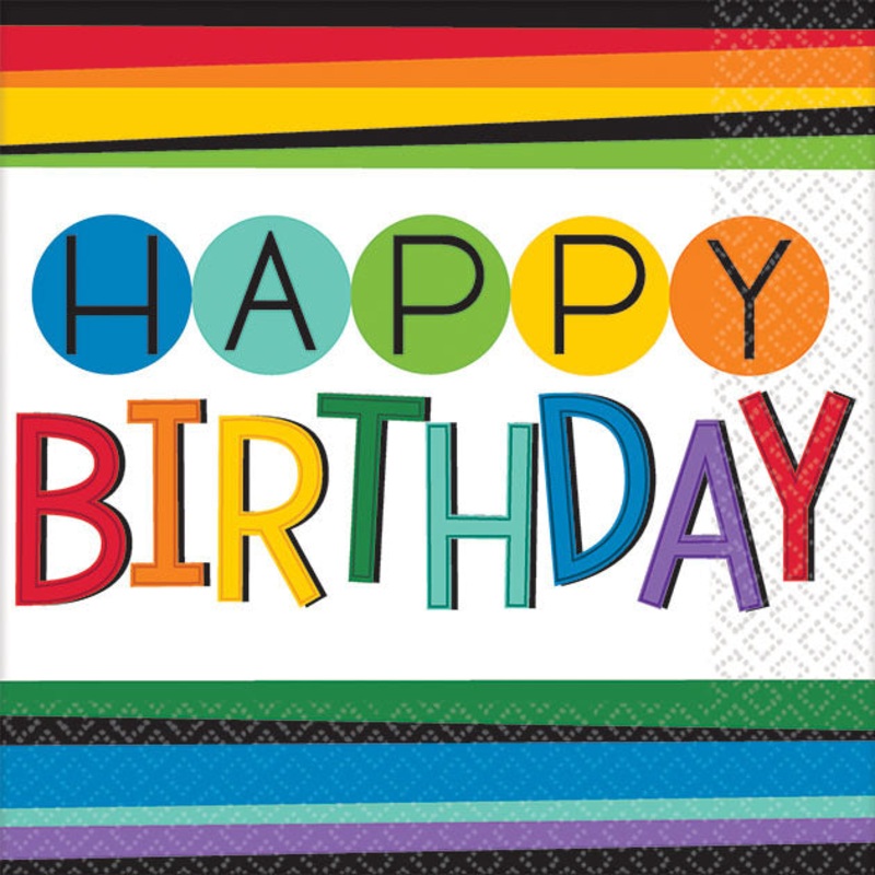 Rainbow Birthday Beverage Napkins (16 ct)