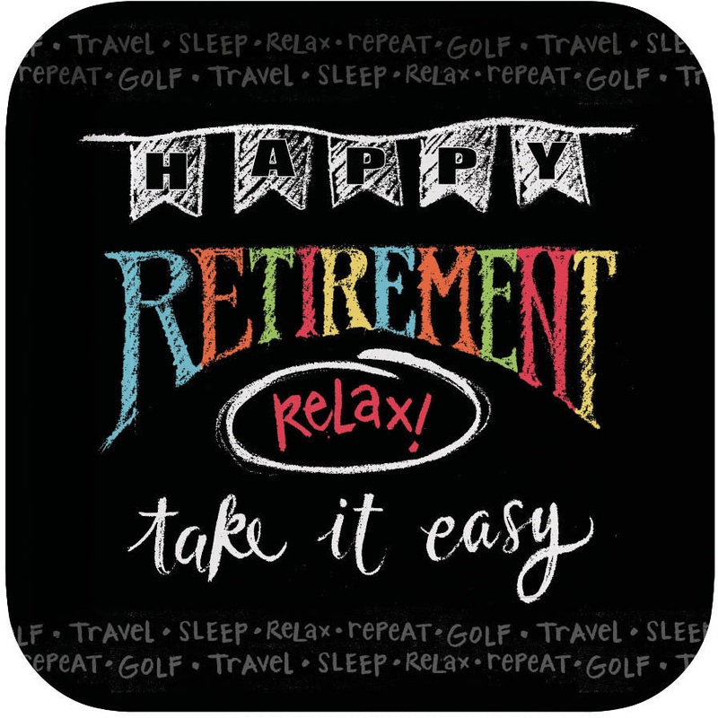 Retirement Chalk Dessert Plates (8ct)