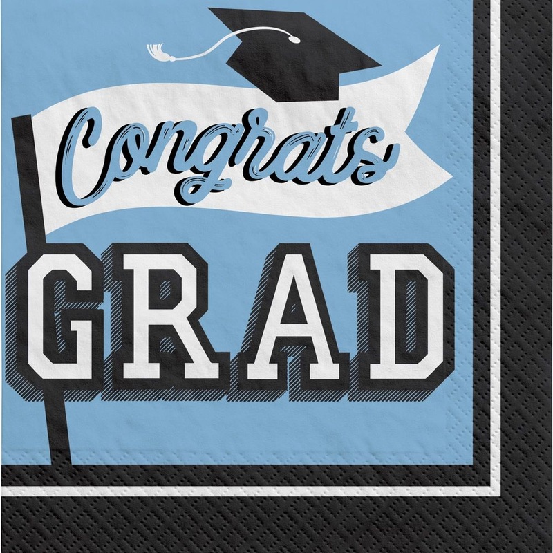 True To Your School Graduation Luncheon Napkins Powder Blue (40ct)