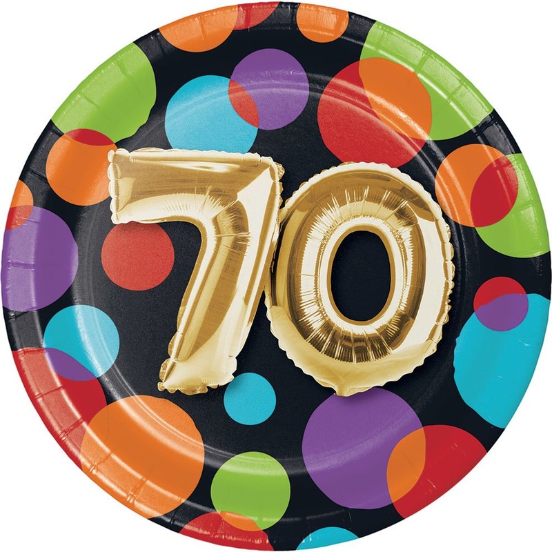 Balloon Birthday 70 Dessert Plates (8 ct)