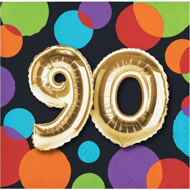 Balloon Birthday 90 Beverage Napkins (16 ct)