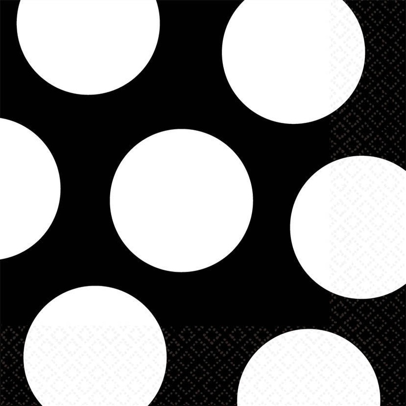 Black Polka Dot Luncheon Napkins (16ct)