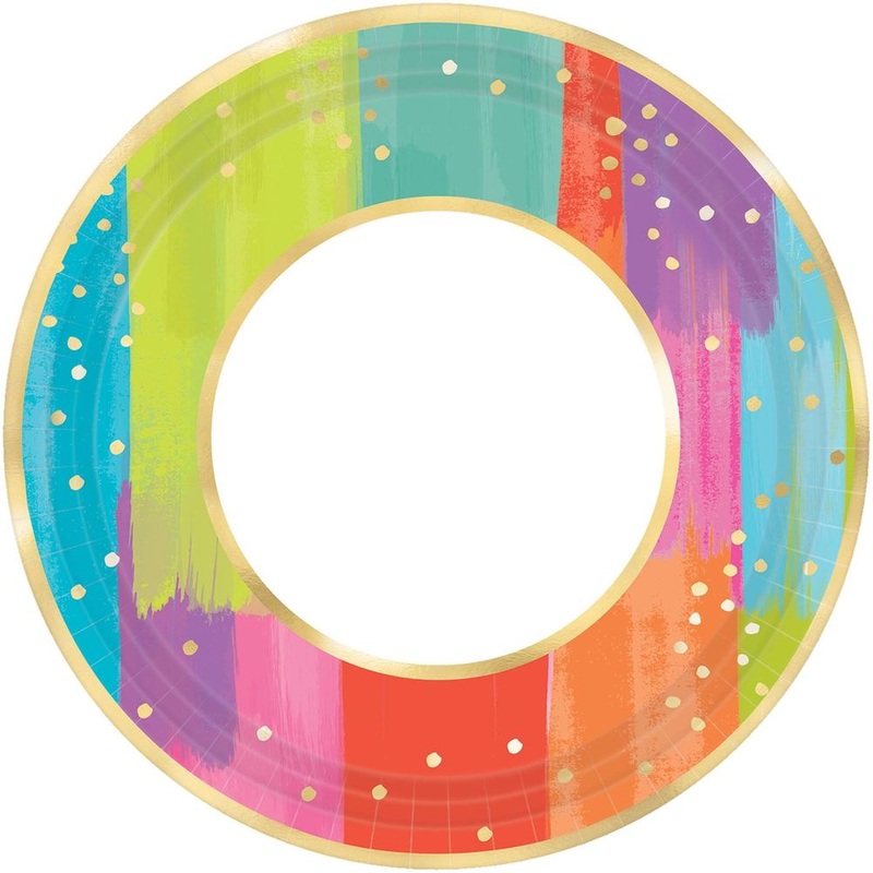 Bright Brushstrokes Paper Banquet Plates (8 ct)