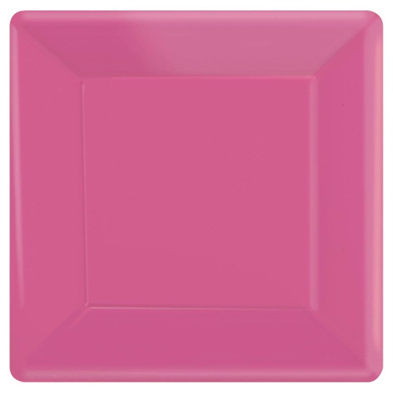 Bright Pink Square Paper Banquet Plates (20ct)