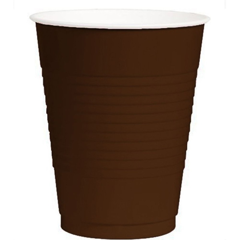 Chocolate Brown Big Party Pack 12 Oz Plasitc Cups