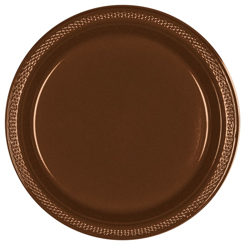 Chocolate Brown Plastic Dessert Plates (20ct)