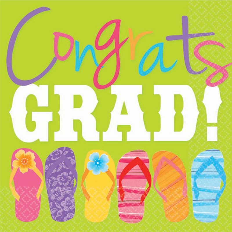 Flip Flop Grad Beverage Napkins (16ct)