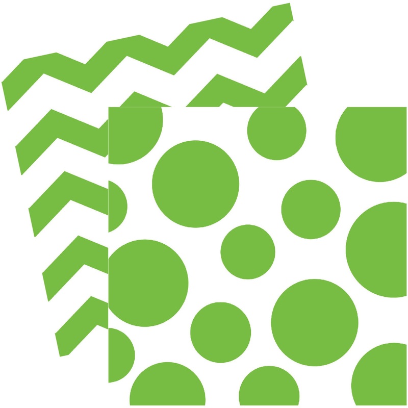 Fresh Lime Chevron and Dot Beverage Napkins (16ct)