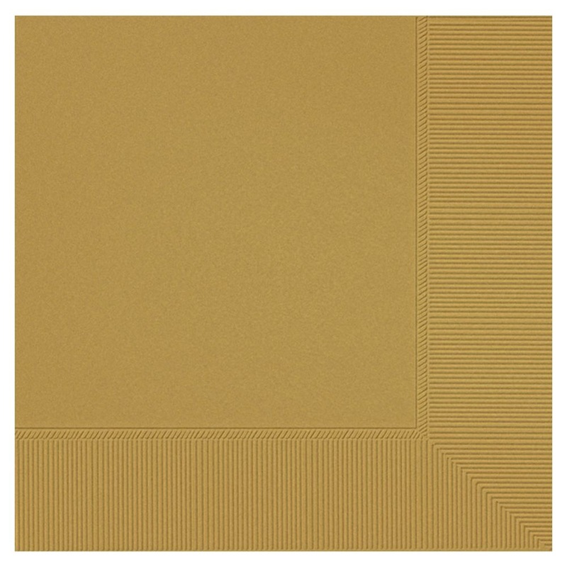 Gold 3 Ply Beverage Napkin 50 ct