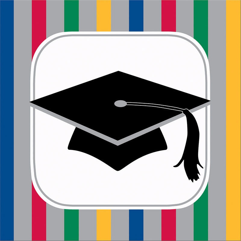 Graduation Stripes Beverage Napkins (16ct)
