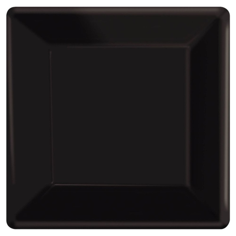 Jet Black Square Paper Dessert Plates (20ct)